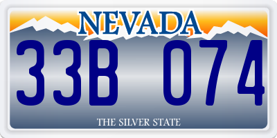 NV license plate 33B074