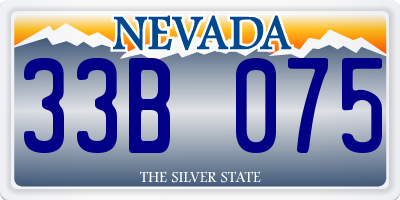 NV license plate 33B075