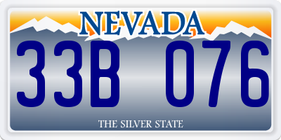 NV license plate 33B076