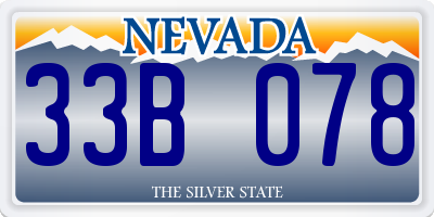 NV license plate 33B078