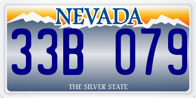 NV license plate 33B079
