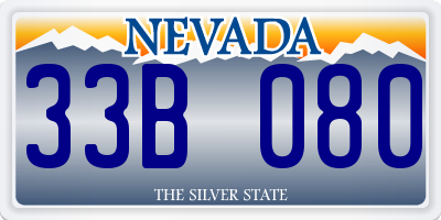 NV license plate 33B080