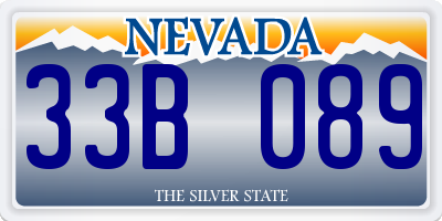 NV license plate 33B089