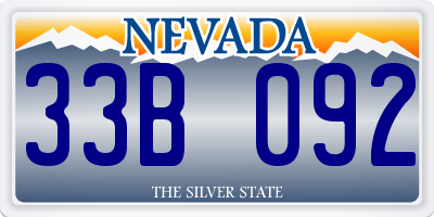 NV license plate 33B092