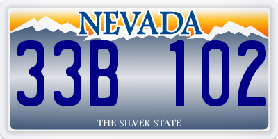 NV license plate 33B102