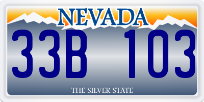 NV license plate 33B103