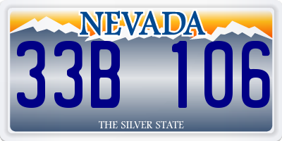 NV license plate 33B106