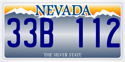 NV license plate 33B112