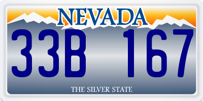 NV license plate 33B167