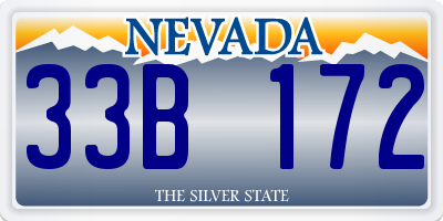 NV license plate 33B172