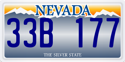NV license plate 33B177