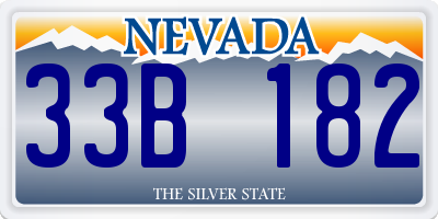 NV license plate 33B182