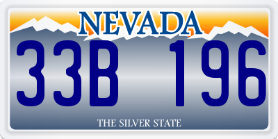 NV license plate 33B196
