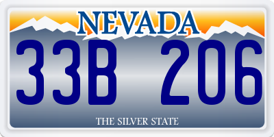 NV license plate 33B206