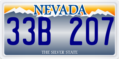 NV license plate 33B207