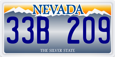 NV license plate 33B209