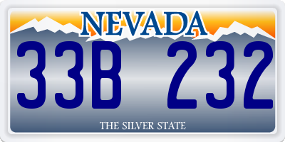 NV license plate 33B232
