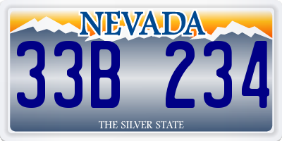 NV license plate 33B234