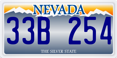NV license plate 33B254