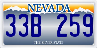 NV license plate 33B259