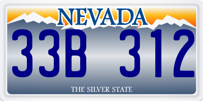 NV license plate 33B312