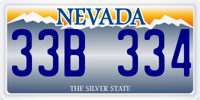 NV license plate 33B334