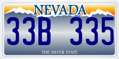 NV license plate 33B335