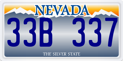 NV license plate 33B337