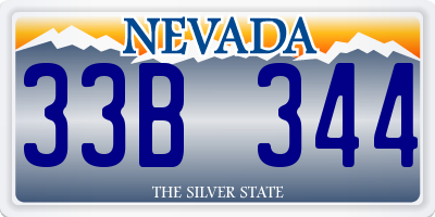 NV license plate 33B344