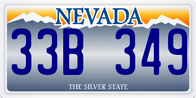 NV license plate 33B349