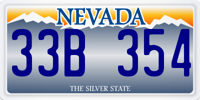 NV license plate 33B354