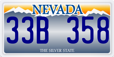 NV license plate 33B358