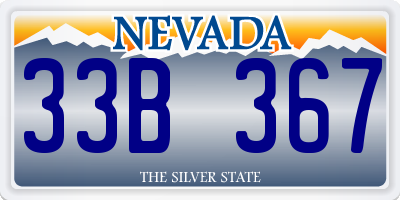 NV license plate 33B367