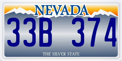 NV license plate 33B374