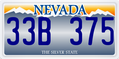NV license plate 33B375