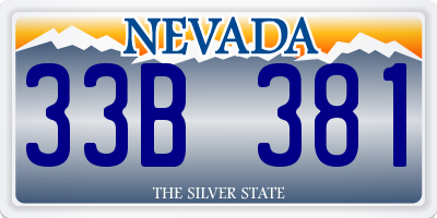 NV license plate 33B381