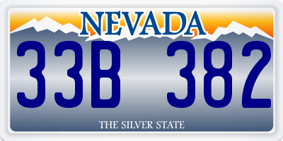 NV license plate 33B382