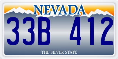 NV license plate 33B412