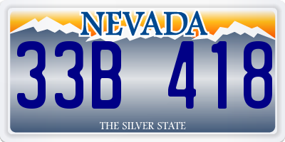 NV license plate 33B418