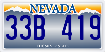 NV license plate 33B419