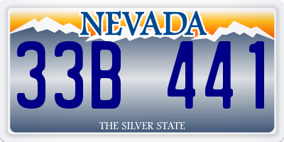 NV license plate 33B441
