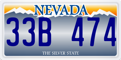 NV license plate 33B474