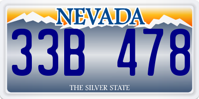 NV license plate 33B478
