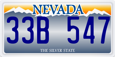 NV license plate 33B547