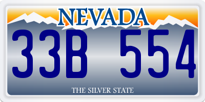 NV license plate 33B554