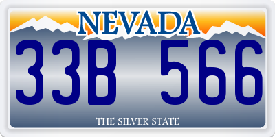 NV license plate 33B566