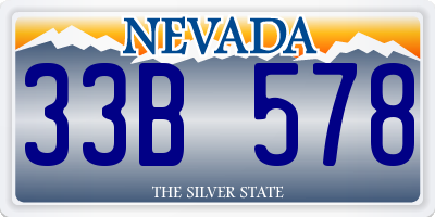 NV license plate 33B578