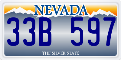 NV license plate 33B597
