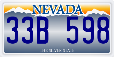 NV license plate 33B598