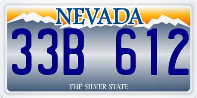 NV license plate 33B612